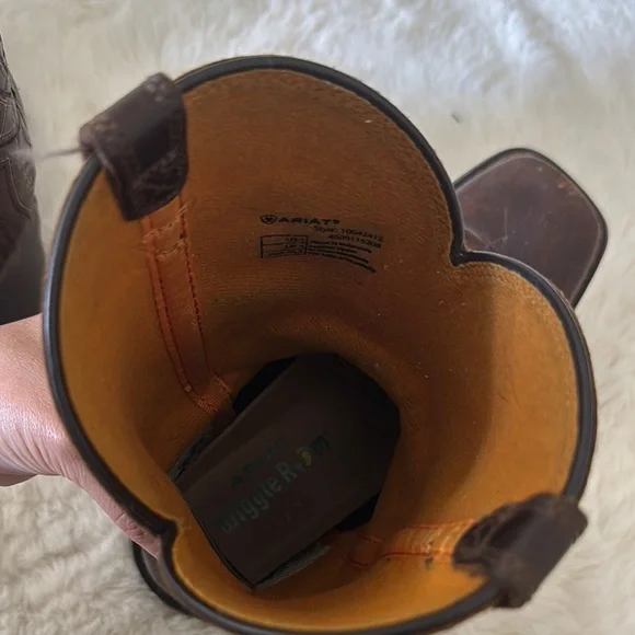 Ariat Brown Western Boots Classic Leather Design - Picture 7 of 10